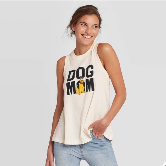 Disney Tops - DISNEY Pluto Dog Mom Graphic Racerback Tank Top